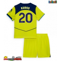 Camisa de Futebol Tottenham Hotspur Mohammed Kudus #20 Equipamento Alternativo Infantil 2025-26 Manga Curta (+ Calças curtas)